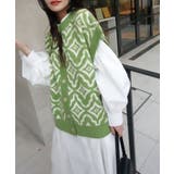 幾何学柄2wayニットベスト | CORNERS | 詳細画像13