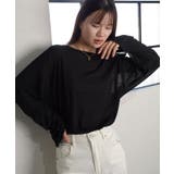 ブラック | サムホール付きサイドスリットシアートップス | CORNERS 