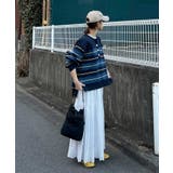 【CORNERS by KR】ボーダーヘンリーネックニット | CORNERS  | 詳細画像8 