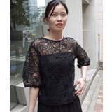 ブラック | コードレース半袖トップス | CORNERS