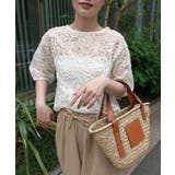 オフホワイト | コードレース半袖トップス | CORNERS