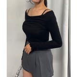 ブラック | オフショルリブトップス | CORNERS 