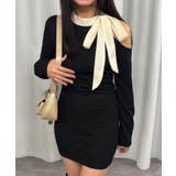 バイカラーリボンショルダーカットワンピース | CORNERS  | 詳細画像7 