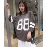 チャコール | メッシュ切り替えナンバーTシャツ | CORNERS
