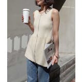 フロントZIPペプラムニットベスト | CORNERS | 詳細画像1