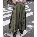 カーキ | ナイロンタフタバルーンラインスカート | CORNERS 