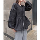 ブラック | シアージャガードダブルZIPペプラムブラウス | CORNERS