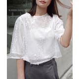 スパンコール付きチュールレーストップス | CORNERS  | 詳細画像3 