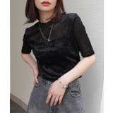 ブラック | シアーベロアハーフスリーブTシャツ | CORNERS