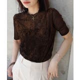 ブラウン | シアーベロアハーフスリーブTシャツ | CORNERS