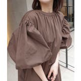 ブラウン | ブロード2wayボリュームスリーブワンピース | CORNERS 