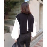 ブラック | バルキーモスステッチショートトップス | CORNERS 