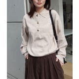 ライトベージュ | 金ボタンポロニット | CORNERS 