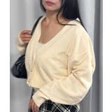 アイボリー | チュールレイヤードニットカーディガン | CORNERS 