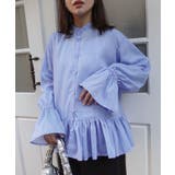 ブルー | 裾フリルブラウス | CORNERS 