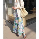 サテン花柄ロングスカート | CORNERS  | 詳細画像8 