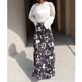 サテン花柄ロングスカート | CORNERS  | 詳細画像4 