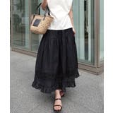 コットンレース切替ティアードスカート | CORNERS  | 詳細画像1 