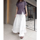 コットンレース切替ティアードスカート | CORNERS  | 詳細画像4 