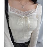 フロントリボンレーススリムトップス | CORNERS | 詳細画像4