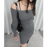 グレー | ボリュームスリーブニットミニワンピース | CORNERS