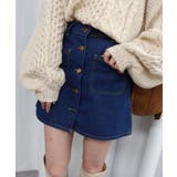 インディゴ | センターボタンミニスカート | CORNERS