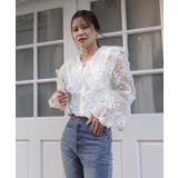 ビッグカラーオーガンジーレースブラウス | CORNERS  | 詳細画像11 