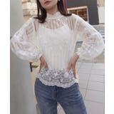 ボリュームスリーブハイネックレーストップス(インナー付き) | CORNERS  | 詳細画像10 