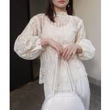 ボリュームスリーブハイネックレーストップス(インナー付き) | CORNERS  | 詳細画像8 