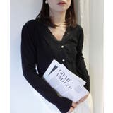 パールボタンVネックレース切り替えニット | CORNERS  | 詳細画像3 