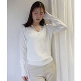 パールボタンVネックレース切り替えニット | CORNERS  | 詳細画像11 