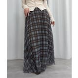 ブルー | シフォンチェックプリーツスカート | CORNERS 