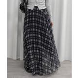 ブラック | シフォンチェックプリーツスカート | CORNERS 