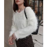 オフホワイト | シャギーVネックニット | CORNERS 