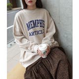 ベージュ | 裏起毛カレッジロゴビッグシルエットスウェット | CORNERS