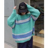 マルチボーダーポコポコ袖ニット | CORNERS | 詳細画像1