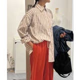 刺繍ストライプオーバーシャツ | CORNERS  | 詳細画像3 