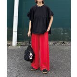 レッド | 裏毛ワイドスウェットパンツ | CORNERS 