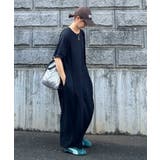 ブラック | 【CORNERS by KR】ピグメントデザインカットロングワンピース | CORNERS