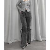 ブラック | ハイウエストレースアップフレアパンツ | CORNERS