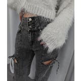 ハイウエストカットアウトリボンデニムパンツ | CORNERS  | 詳細画像1 