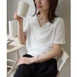 オフホワイト | エンボス加工ドレープ半袖Tシャツ | CORNERS 