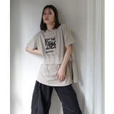 レイヤード風ピグメント加工ロゴTシャツ | CORNERS  | 詳細画像1 