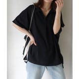 ブラック | ビッグシルエットスキッパーシャツ | CORNERS 