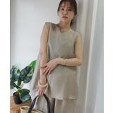 接触冷感シアーリネンタッチノースリーブブラウス【セットアップ可能】 | CORNERS  | 詳細画像18 