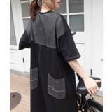 配色ステッチオーバーサイズ半袖Tシャツワンピース | CORNERS | 詳細画像5