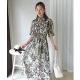 線画フラワー柄シャツワンピース | CORNERS | 詳細画像5
