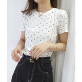 ホワイト | ドット柄コンパクトTシャツ | CORNERS 