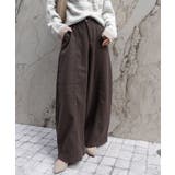 ブラウン | ストレッチフェイクウールセンタープレスワイドパンツ | CORNERS 
