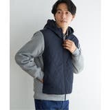 ネイビー | sorona(R)コンビ中綿パーカー | ikka